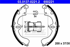 Bromsbackar, sats, Bakaxel, TOYOTA, 04495-12110, 04495-12111, 04495-12171