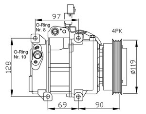 Kompressor, klimatanläggning, KIA RIO II, RIO Sedan II, 977011G000