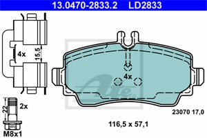 Bromsbeläggsats, Framaxel, MERCEDES-BENZ A-KLASS [W168], 168 420 00 20, 168 420 12 20, 168 420 15 20, A 168 420 00 20, A 168 420 12 20,