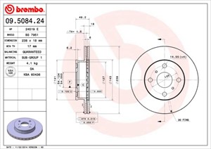 Bromsskiva, Framaxel, TOYOTA COROLLA, COROLLA Compact, COROLLA Liftback, COROLLA Station Wagon, 4351201020, 4351212250, 4351212290, 4351
