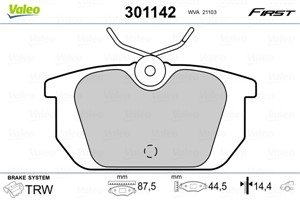 Bromsbeläggsats, Bakaxel, ALFA ROMEO,FIAT,LANCIA, 0009950713, 0009950714, 0009959479, 60765020, 60777601, 71752984, 77362242, 9939966, 9