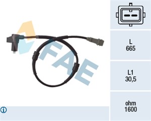 ABS-givare, Sensor, hjulvarvtal, framaxel vänster, PEUGEOT 306, 306 Break, 306 Cabriolet, 306 Halvkombi, 4545 31, 4545 44, 4545.31, 4545