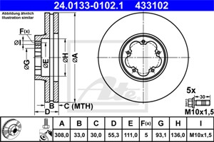 Bromsskiva, Framaxel, FORD, 1763884, 1842633, BK21-1125-AB, BK21-1125-AC