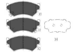 Bromsbeläggsats, Framaxel, SUBARU JUSTY I, 725193040, 725193041, V9118F010