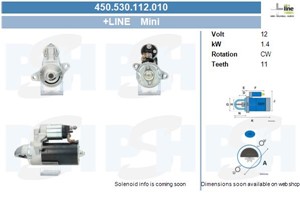 Startmotor, MINI MINI, MINI Cabriolet, MINI CLUBMAN, MINI CLUBVAN, MINI COUNTRYMAN, MINI Coupé, MINI PACEMAN, MINI Roadster, 12417823314