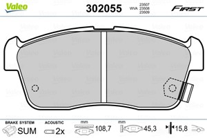 Bromsbeläggsats, Framaxel, DAIHATSU,SUBARU,SUZUKI, 04465-B1010, 04465-B1010-100, 04465-B1020, 04465-B1040, 04465-B1050, 04465-B1110, 044
