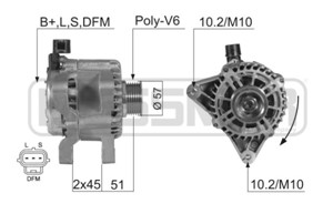 Generator, FORD FIESTA V, FIESTA Van V, FUSION, MAZDA 2, 1303447, 1464756, 1477859, 1545138, 3S6T 10300 AA, 3S6T 10300 AB, 3S6T 10300 AC