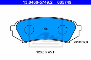 Bromsbeläggsats, Bakaxel, LEXUS LX, TOYOTA LAND CRUISER, LAND CRUISER 100, 04466-60030, 04466-60070