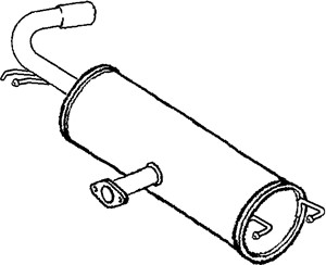 Bakre ljuddämpare, TOYOTA RAV 4 II, 1743027130, 1743028161, 1743028180, 1743028191, 1743028211
