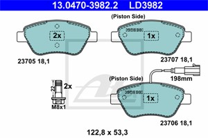 Bromsbeläggsats, Framaxel, FIAT BRAVO II, SIENA, STILO, STILO Multi Wagon, STILO VAN, 77362091, 77362194, 77364588, 9949273