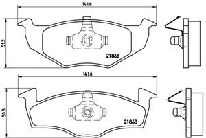 Bromsbeläggsats, Framaxel, SEAT,VW, 1H0698151B
