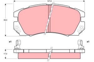 Bromsbeläggsats, Framaxel, SUBARU IMPREZA Kombi, IMPREZA Sedan, LEGACY I, LEGACY Kombi I, LEGACY OUTBACK, 26296AA040, 26296FA040, 26296F