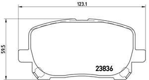 Bromsbeläggsats, Framaxel, TOYOTA AVENSIS VERSO, 0446502070, 0446502080, 0446544050, 0446544060, 0446544090, 0446544100, 04465YZZCT, 889