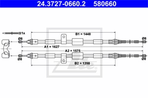 Vajer, parkeringsbroms, Bak, FORD FIESTA IV, FIESTA Skåp/stor limousine, KA, KA Van, PUMA, STREET KA, MAZDA 121 III, 1018642, 1042338, 1