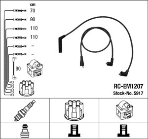 Tändkabelsats, MAZDA,MITSUBISHI, 3350.32, 335032, 96 286 700 80, 9628670080, MD 997 378