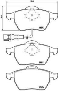 Bromsbeläggsats, Framaxel, SEAT TOLEDO II, VW BORA I, BORA Variant, 1J0698151K, 1J0698151L, 1J0698151M, 3A0615116A, 3A0615116B, 3A061515