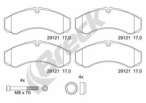 Bromsbeläggsats, Bakaxel, Framaxel, IVECO,RENAULT,RENAULT TRUCKS, 2991668, 2994086, 2995631, 2996091, 2996605, 42470835, 42548191, 50018