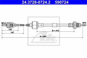 Vajer, koppling, OPEL CORSA B, 6 69 019, 90578482