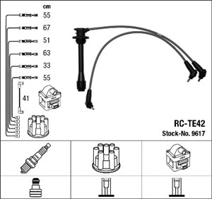 Tändkabelsats, TOYOTA CAMRY, CAMRY Kombi, 90919-21519, 90919-21607, 90919-21608