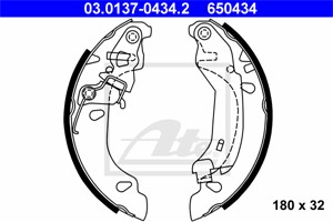 Bromsbackar, sats, Bakaxel, FIAT PANDA, PANDA Skåp/halvkombi, 77362491