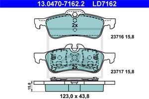 Bromsbeläggsats, Bakaxel, MINI MINI, MINI Cabriolet, 34 21 1 503 077, 34 21 2 166 621, 34 21 6 761 288, 34 21 6 762 871, 34 21 6 770 252
