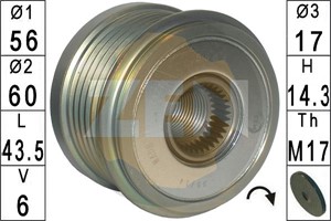 Frihjulskoppling, generator, ALFA ROMEO 159, 159 Sportwagon, 4C, BRERA, GIULIETTA, SPIDER, LANCIA DELTA III, 77365271