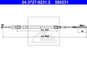 Vajer, parkeringsbroms, Bak, BMW X5 [E53], 34 41 1 165 699