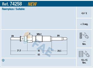 Glödstift, CHEVROLET CAPTIVA, CRUZE, EPICA, LACETTI, NUBIRA Kombi, NUBIRA Sedan, OPEL ANTARA A, 4805511, 96440144