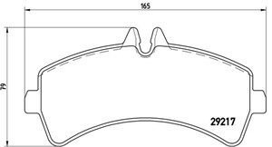 Bromsbeläggsats, Bakaxel, MERCEDES-BENZ,VW, 0044208120, 0054207420, 005420742028, 0064202220, 0064204520, 2E0698451A, 2E0698451B, 2E0698