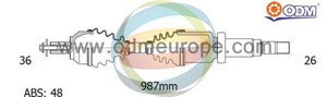 Drivaxel, framaxel höger, VOLVO S80 I, 8251776, 8601524, 8602588, 8603877, 9171416