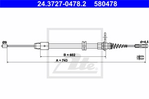 Vajer, parkeringsbroms, Bak, MERCEDES-BENZ, 212 420 01 85, 212 420 13 85, A 212 420 01 85, A 212 420 13 85
