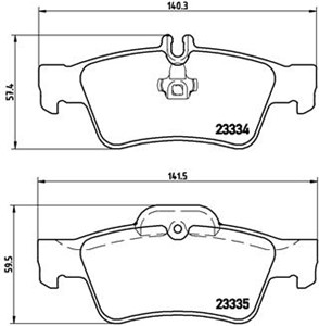 Bromsbeläggsats, Bakaxel, MERCEDES-BENZ, 0004230230, 0034205120, 0044204420, 004420442067, 0054207920, 0054209320, 0054209420, 006420012