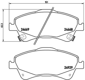 Bromsbeläggsats, Framaxel, TOYOTA AURIS, AURIS Kombi, AVENSIS Kombi, AVENSIS Sedan, COROLLA Sedan, VERSO, VERSO VAN, 0446502170, 0446502