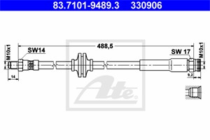 Bromsslang, Bakaxel, CITROËN,FIAT,PEUGEOT, 1367815080, 16 174 327 80, 4806 H4, 4806 P6, 51782767