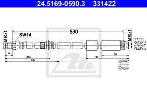 Bromsslang, Framaxel, BMW, 34 30 6 792 254