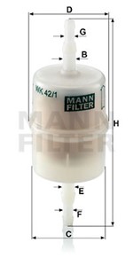 Bränslefilter, ALFA ROMEO,AUSTIN,CITROËN,FIAT,HONDA,LADA,MAZDA,MERCEDES-BENZ,OPEL,PEUGEOT,RENAULT,SUBARU,YUGO, 001 477 38 01, 001 477 39