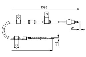 Vajer, parkeringsbroms, Höger, HYUNDAI GETZ, 59770 1C800