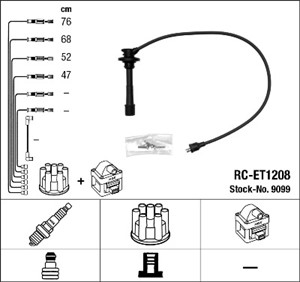 Tändkabelsats, TOYOTA, 0860411, 0860485, 097219155, 860411, 860485, 8972191550, 8981056570, 8E0121101AG, 8E0121101AJ, 8E0121101G, 9 3034