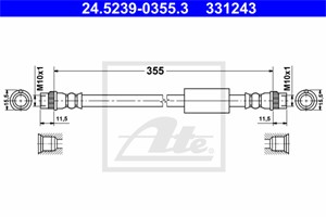Bromsslang, Bakaxel, CITROËN,FIAT,PEUGEOT, 1401070480, 4806 H6