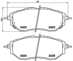 Bromsbeläggsats, Framaxel, SUBARU, 26296AG000, 26296AG010, 26296AG030, 26296AG050, 26296AG051, 26296AG080, 26296AJ000, 26296AJ001, 26296