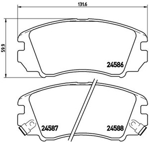 Bromsbeläggsats, Framaxel, HYUNDAI SONATA V, KIA MAGENTIS II, 581012GB00, 581013KA40