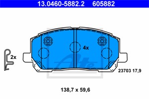 Bromsbeläggsats, Framaxel, LEXUS RX, 04465-48020, 04465-48040, 04465-48090