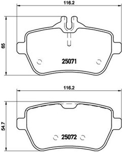 Bromsbeläggsats, Bakaxel, MERCEDES-BENZ SL [R231], 0064207220, 0084203420, A0064207220, A0084203420