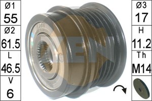 Frihjulskoppling, generator, CHRYSLER VOYAGER IV