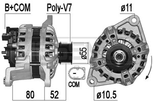 Generator, IVECO DAILY Flak/chassi VI, DAILY Skåp VI, 5801580927, 5802217842