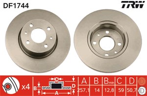 Bromsskiva, Framaxel, FIAT CROMA, LANCIA THEMA, THEMA SW, 82434169