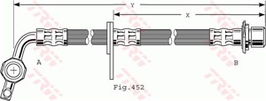 Bromsslang, Framaxel, Höger, TOYOTA LAND CRUISER 100, 90947-02A26