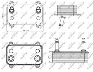 Oljekylare, motor, PORSCHE CAYENNE, 1 119 938, 1 135 627, 1 374 385, 1S7Q19A216AB, 1S7Q19A216AC, 1S7Q6A216AE, 94810727602, 94810727603