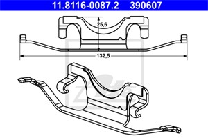 Fjäder, bromsadel, MERCEDES-BENZ CLS [C218], CLS Shooting Brake [X218], E-KLASS [W212], E-KLASS T-Model [S212], 001 421 23 91, A 001 421