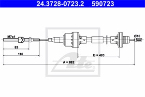 Vajer, koppling, OPEL,VAUXHALL, 6 69 189, 90522456